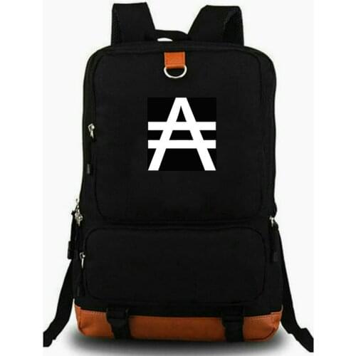 Black Lake backpack Good quality daypack Records schoolbag Music print rucksack Easy take school bag Laptop day pack