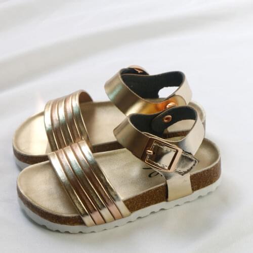 Girls Sandals Shoes For Children Gladiator Glitter PU leather Beach School Shoes 2020 New Roman sandals girl