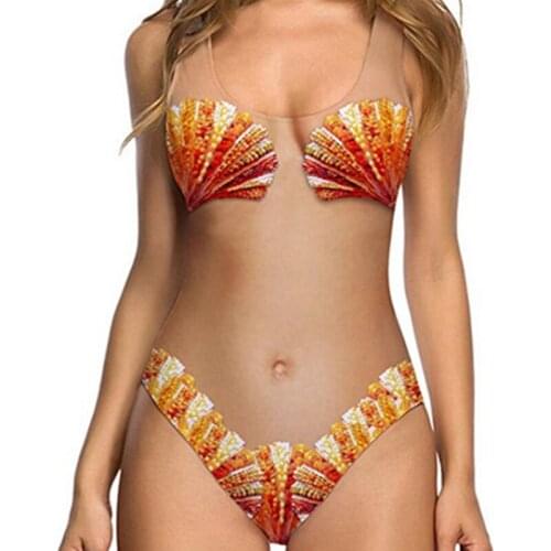 Sexy Swimsuit Melon Shell Skin Color Ladies Monokini Bikini Swimsuit Skin Color Maillot Swimwear Swimsuit Womens Beach Bikini