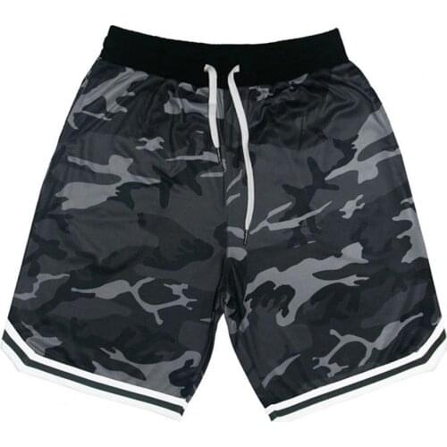 Fitness Shorts Camouflage Design Waist Drawstring Polyester Quick Dry Sports Short Trousers for Outdoor