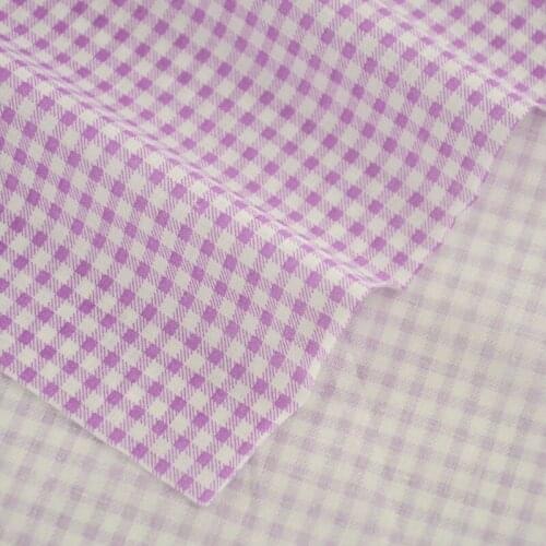 Sewing Purple and White Check Style 100% Cotton Fabric Art Work Tecido for Dolls DIY Crafts Patchwork Tilda Fat Quarter Clothes