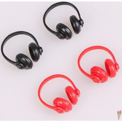 TOYZHIJIA 2Pcs 1/12 Dollhouse Miniatures Plastic Wireless Earphone Headphone Doll House Decor Classic Toys for Child Kids Gift