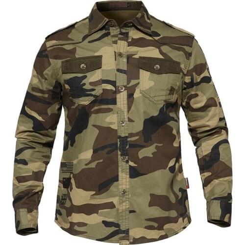 Outdoor Men Sports Camouflage Military Shirt Spring Autumn Army Training Hunting Climbing Shooting Thin Breathable Tactical Tops