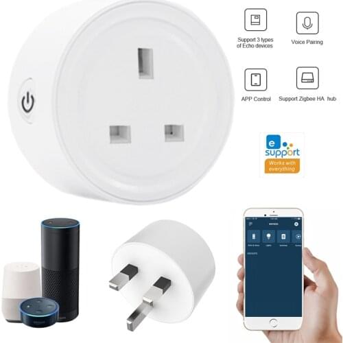 EWelink ZigBee Smart Plug UK/US Socket Mini Switch Voice Control Compatible With Samsung SmartThings Hub &Amazon Alexa