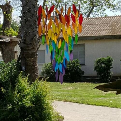 Wind Chime Colorful Leaves Shape Hanging Ornaments Resin Indoor Outdoor Garden Dream Catcher Pendant Decoration for Home