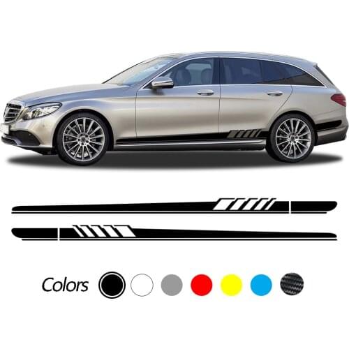 Car Side Door Vinyl Decal Sticker for Mercedes Benz C-Class S205 Estate C180 C200 C300 C63 AMG Racing Side Skirt Accessories