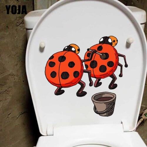 YOJA 22X21.5CM Seven Star Ladybug In Painting Patterns Wall Decal Living Room Home Decor Toilet Sticker T5-1040