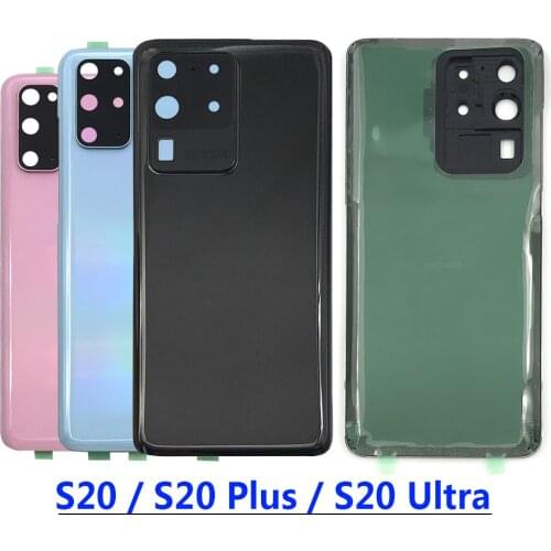 Glass Back Battery Cover Rear Door Case Replacement + Camera Lens For Samsung Galaxy S20 Ultra G988 S20 Plus S20+ G985 S20 G980