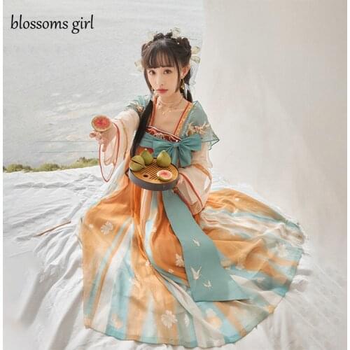 Women Chinese Style Hanfu Traditional Dance Costume Han Dynasty Princess Clothing Oriental Tang Dynasty Fairy Dresses Outfit