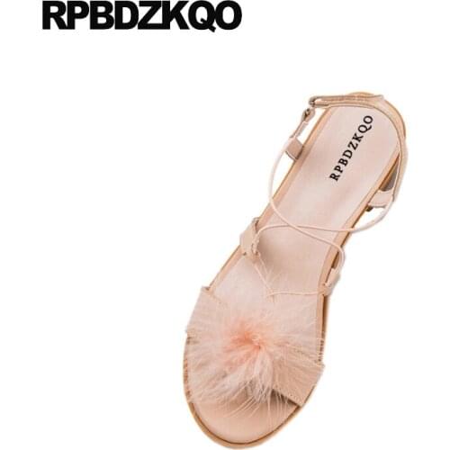 Block chunky plus size sandals female designer shoes women luxury 2019 open toe pink thick summer ladies large slingback pumps