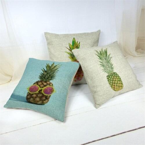 Pineapple Cushion Covers Geometry Leopard Print Watercolor Colorful Linen Cotton Throw Pillows Car Home Decoration Pillowcase