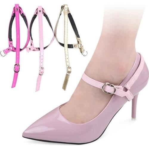 1Pair Triangle Bundle Shoelace for Women Anti-slip Faux Leather High Heels Shoe Strap Ankle Tie Belt Shoes Decoration