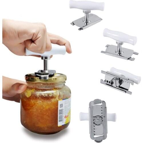 1PC Stainless Steel Can Opener Adjustable Jar Openers Manual Spiral Seal Lid Remover Twist Off Screw Bottle Opener OK 0905