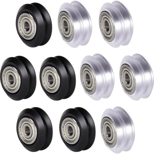 10pcs CNC Openbuilds Wheel-Pom Pulley Small Big V Type Passive Round Idler Bearing Gear Perlin Wheel for V-Slot C-Beam