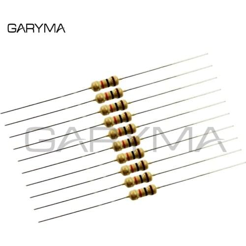 100pcs 0R-1M 1/4W Carbon Film Color Ring Resistors 5% 0R 4.7R 5.1R 10R 15R 20R 22R 24R 33R 39R 47R 51R 100R 200R 10K 100K 1M