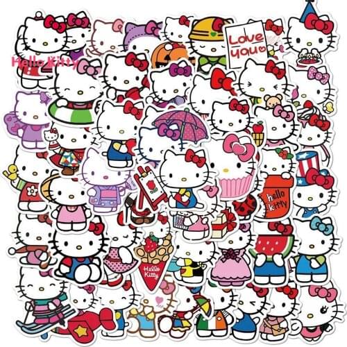100pcs Hello Kitty Phone Case Sticker Waterproof Cute Cartoon StickerSuitable for girls