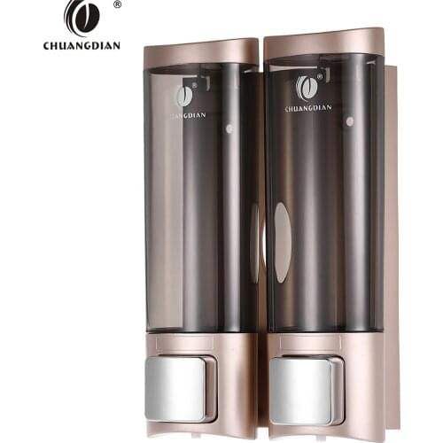 200mlx2 Hand Soap Dispenser Wall Mount Double Liquid Shampoo Shower Gel Dispenser Hand Cleanser Washroom Lotion Dispenser