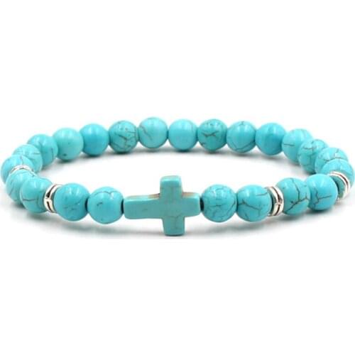 2019 Chakra Bracelet Men Women Healing Balance Beads Reiki Prayer Natural Stone Yoga Bracelets Cross Pattern Decoration Jewelry