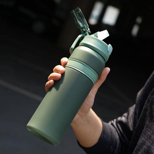 6 Colors Portable Tritan Material Water Bottle With Straw Outdoor Sport Fitness Drinking Bottles 2021