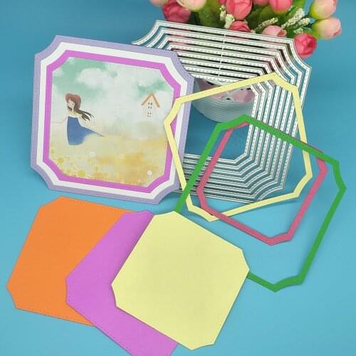 8-layer multi-layer square inner rounded photo frame decoration metal cutting mold scrapbook DIY handmade art