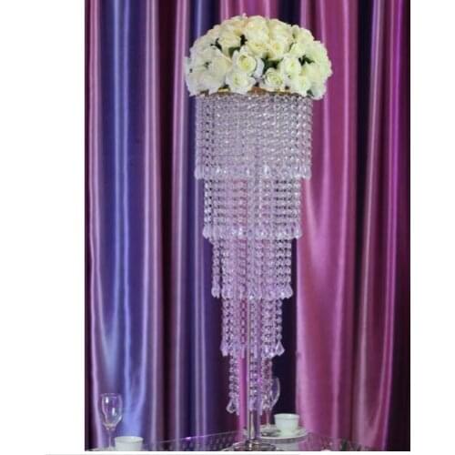 80cm Tall acrylic crystal table centerpiece wedding chandelier flower stand Wedding Decoration 4pcs/lot
