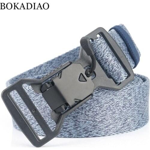 BOKADIAO Military Army Combat mans Canvas Belt Quick Release Tactical Belts For Men Nylon Outdoor Training Waistband male strap