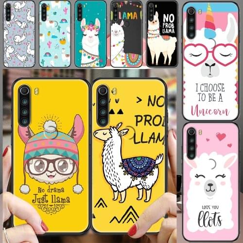 No Prob Lama Llama Alpacas Phone case For Xiaomi Redmi Note 7 7A 8 8T 9 9A 9S K30 Pro Ultra black trend coque silicone hoesjes