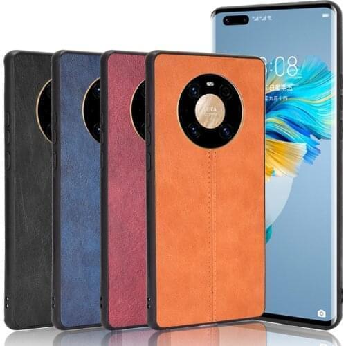 For Huawei Mate 40 Case Luxury Calfskin PU Leather lines Hard Back Cover Case For Huawei Mate 40 Pro Plus Mate40 Phone Case
