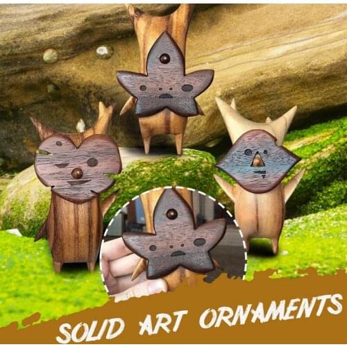 Wood Elves Ornaments Cute Desktop Ornaments Carved Wood Forest Essence Cute Decoration Art Ornaments Solid Art Ornaments