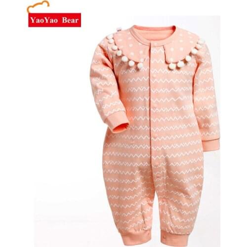 Infant Long Sleeve Romper 6-12m Jumpsuit Baby Girls Clothes One piece Outwear Cotton Princess Dollar Children YAOYAO BEAR Brand