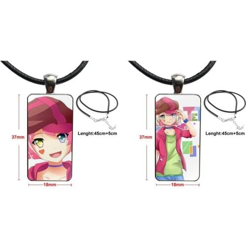 Design Fashion Vintage Glass Women Rectangle Necklace Pendants For Women Party Gift Cartoon No Game No Life Tet