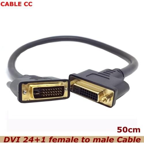 DVI -D Dual Link Male Digital 24+1 to DVI 24+1 Female VIDEO Extension Short Cable 50cm for Monitor Projector