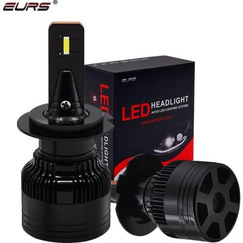 EURS 2pcs H11 led H1 H4 H7 LED Canbus No Error Car Headlight lighting Bulbs 80W 6500k 9000lm 9005 9006 H8 Auto Fog Lights 12V