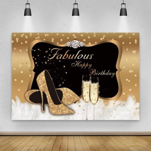 Fablulous Women Birthday Party Backdrops For Wine Table Decor 30TH 40TH Celebration Family Photography Backgrounds