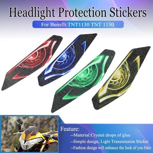 Headlight Stickers For Benelli TNT1130 TNT 1130 Motorcycle 3D Front Fairing Head light Guard Transmission protection Sticker