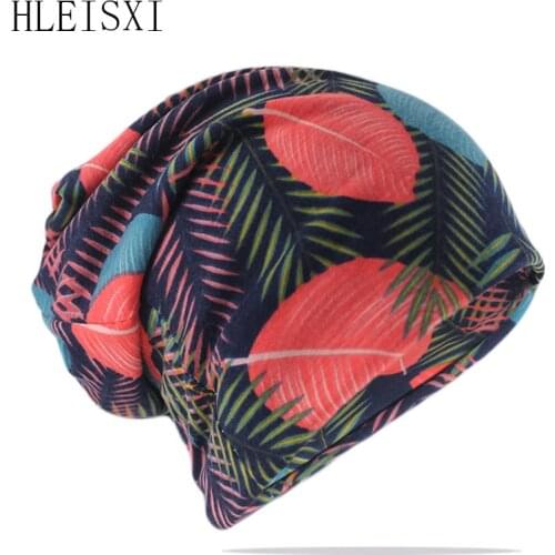 Hot Sale Fashion Women Beanies Skullies Hat For Girl Double Used Floral Hats Scarf Spring Autumn Floral Bone New Gorras Sale