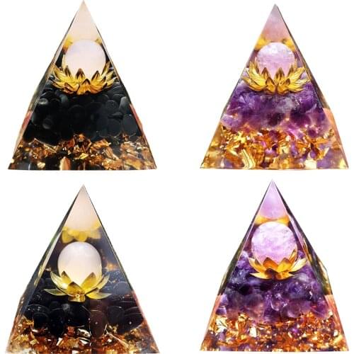 Handmade Crystal Pyramid Spiritual Amethyst Yoga Crystal Rock Decoration