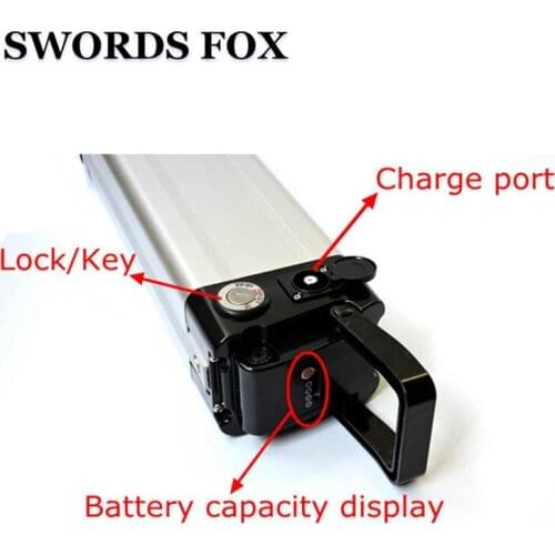 36V 24Ah electric bike battery lithium battery Black top discharge port,Aluminum housing for Samsung LG Panasonic cell