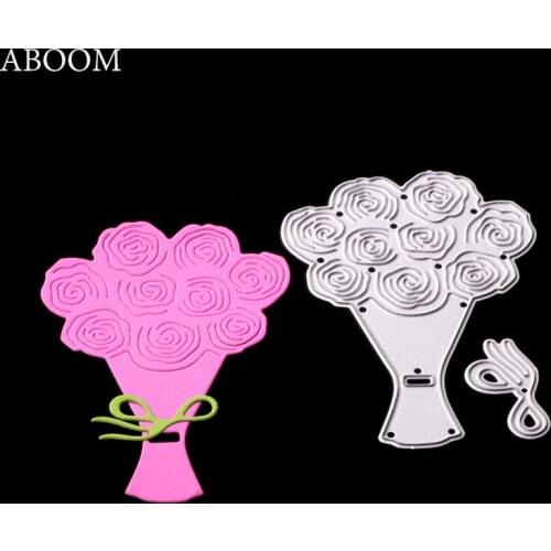 ABOOM Bouquet Flower Metal Die Cut Dies Decoration Embossing Scrapbooking Steel Craft Cutting Dies Stamps Paper Cards Stencils