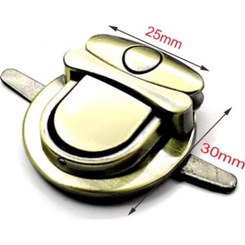 Metal Thumb Catch Purse Lock, 25mm x 30mm or 45mm x 50mm Purse Bag Lock