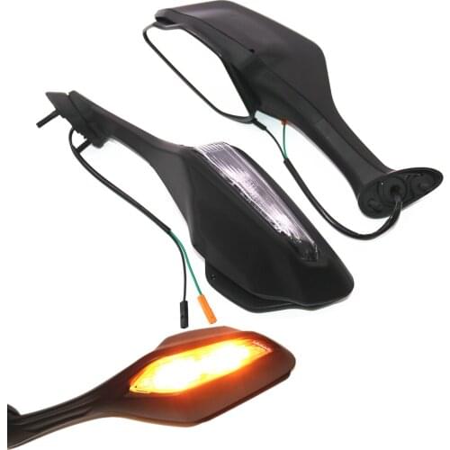 Motorcycle Rear View Mirrors w/ LED Turn Signals For Honda CBR1000RR 2017-2021 2018 2019 2020