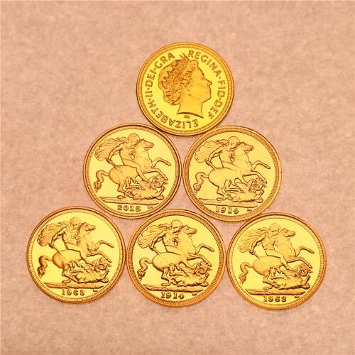 Mix 210pcs/lot Free shipping ,1914 British Sovereign coin+1963 Britains queen Elizabeth ii coin +2015 Sovereign coin