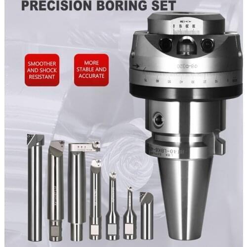 CNC Lathe Boring Tool Set 8-320mm Precision Boring Head BT40 Milling Machine Drill Chuck Boring Bar Tool Kit BT40-NBH2084X