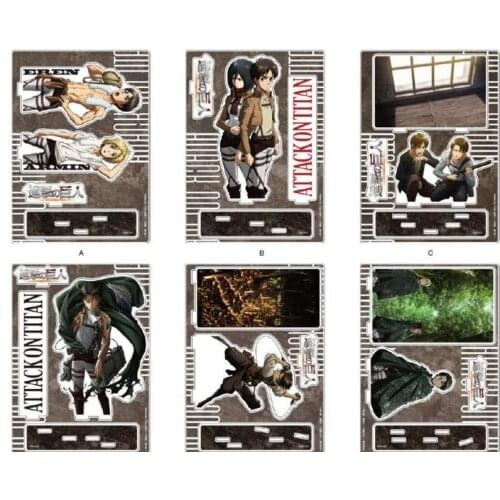 Attack On Titan Anime Eren Jaeger Stand Figure Model Plate Acrylic Double Sided Desk Decor Cartoon Ornaments Xmas Gifts New