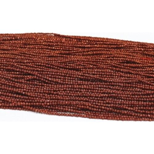 Natural Stone Gold-color Sandstone 2mm 3mm Round Beads Fashion Diy Jewelry Loose Beads 15" B413