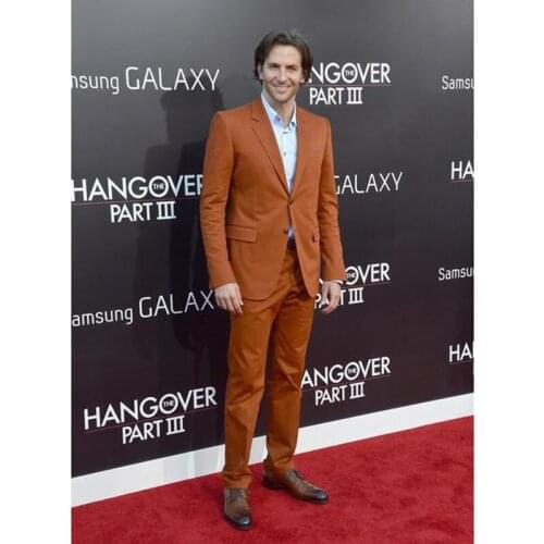 New Arrival Celebrity Suits Brown Men Tuxedos Wedding Suits For Men Notched Lapel Mens Suits 2020 Slim Fit costume homme