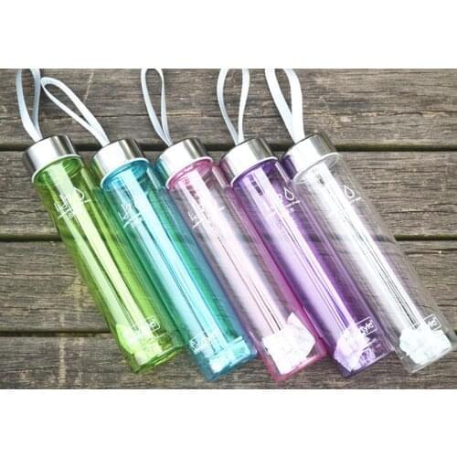 Water bottle Sport Outdoor Sports Drinking Water Bottles plastic Summer 280ML Transparent Portable Bike Sports camping