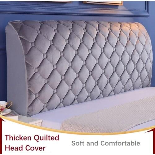 Thicken Plush Quilted Head Cover King Queen Size All-inclusive Universal Headboard Cover Bed Back Soft Velvet Protector Cover