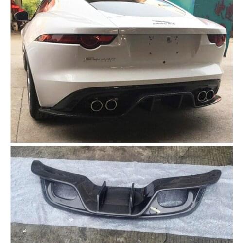High quality Carbon Fiber Car Rear Trunk Lip Bumper Diffuser Protector Cover Fits For Jaguar F-TYPE 2015 2016 2017 2018 2019