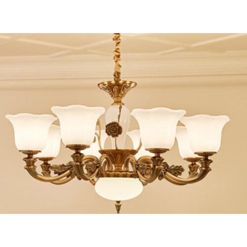 Modern minimalist chandelier light luxury dining room Golden chandelier Nodic country metal bedroom corridor light